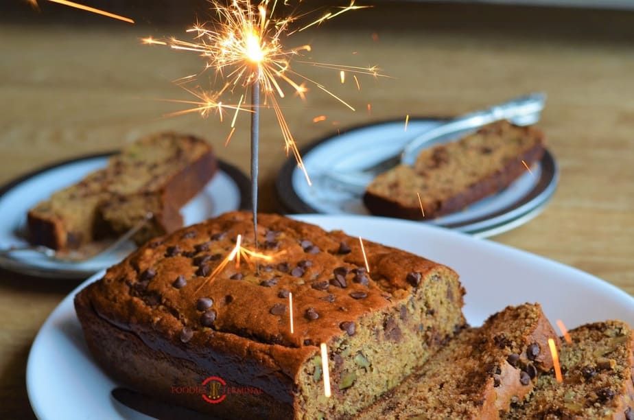 Banana bread with a fire stick