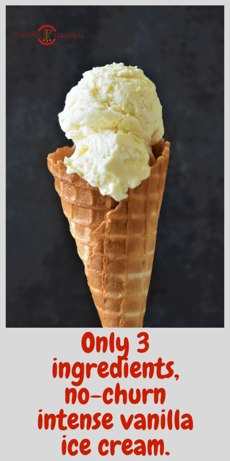  No Churn Only 3 Ingredients Ice-Cream served in a cone 