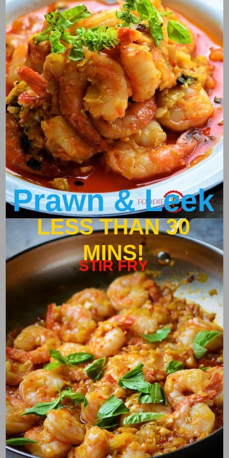 Quick Prawn & Leek stir fry Pin Image