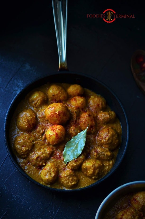 Badami Aloo served in pan