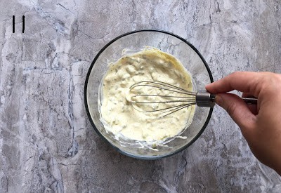 Finished tartar sauce after whisking