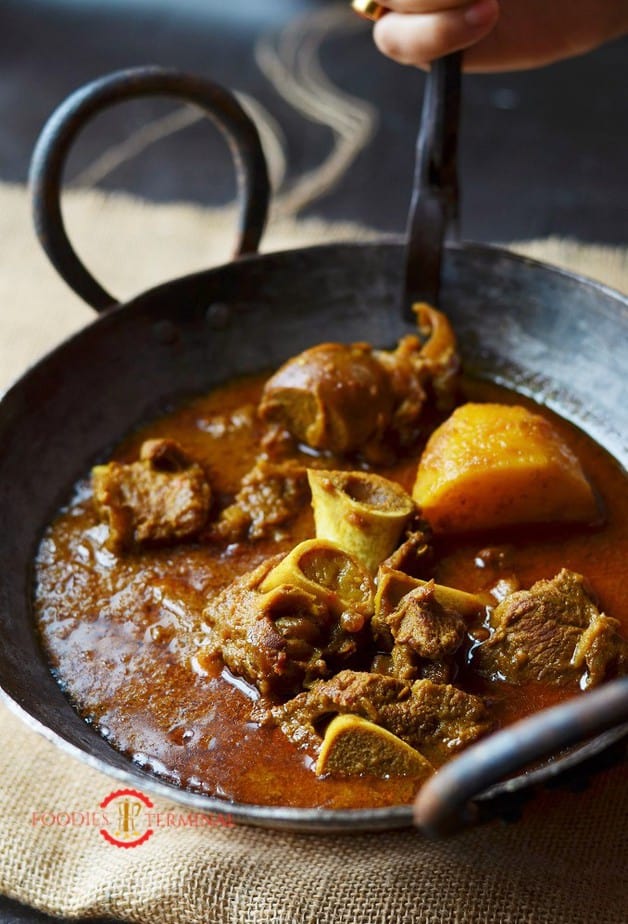 Instant Pot Indian Mutton Curry cooked in an electric pressure cooker & just served