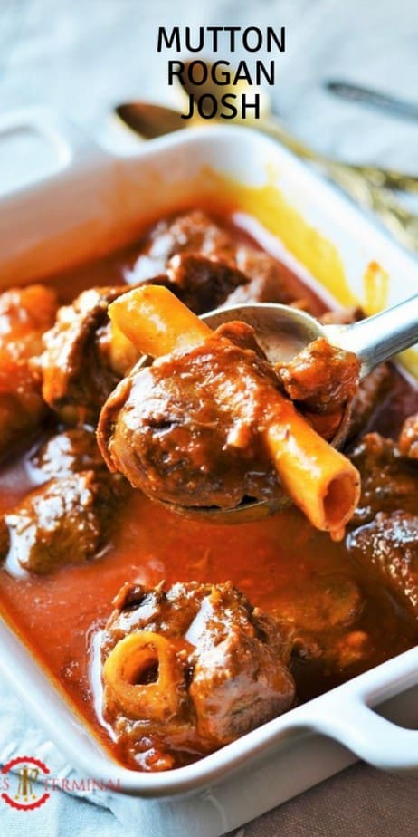 Mutton Rogan Josh cooked with shank pieces