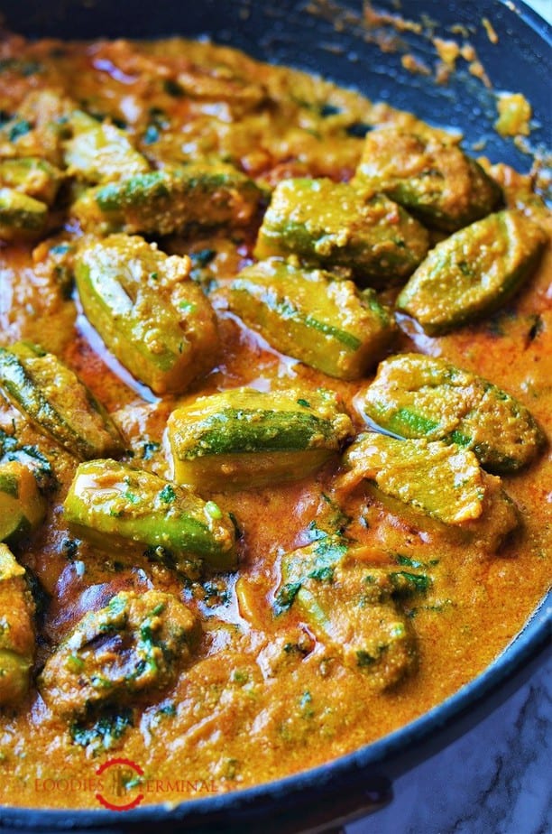 Potol Korma in a skillet