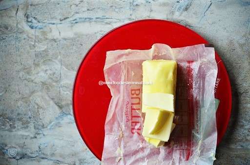 Butter on a measuring scale