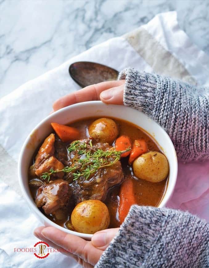 Lamb stew recipe in instant pot served