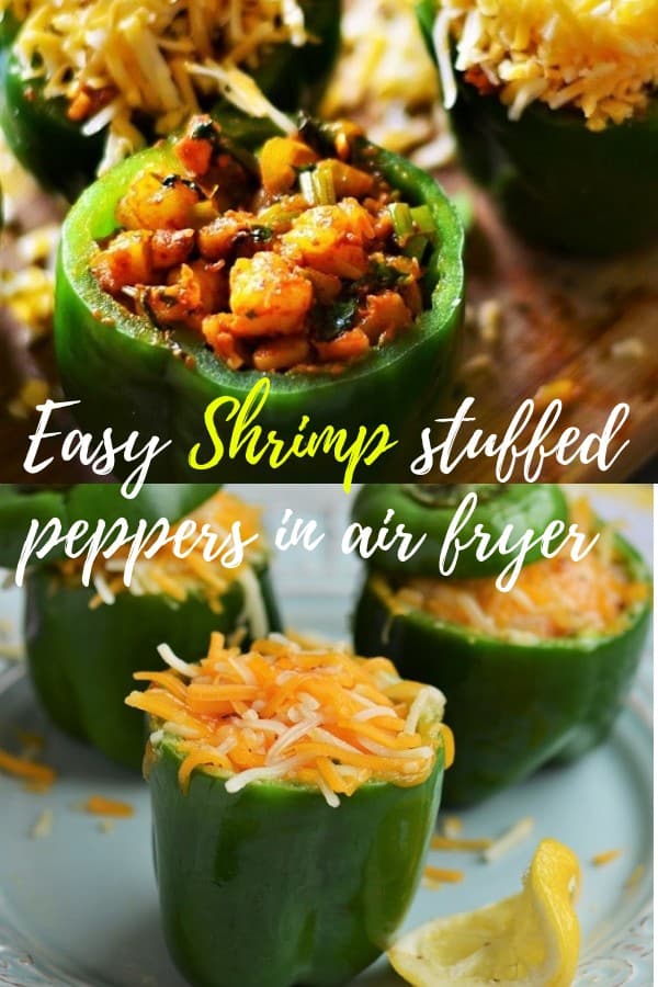 Stuffed bell peppers with shrimps and mushroom