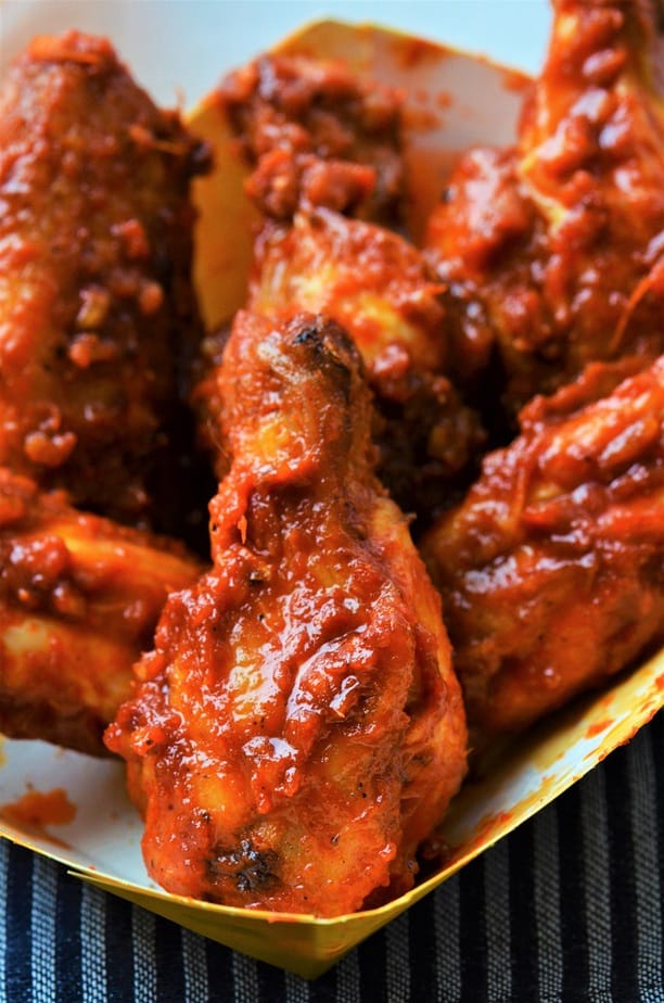 Korean Gochujang Chicken Wings served