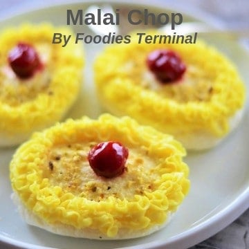 Malai Chop decorate & served on a plate
