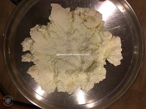 Freshly made cottage cheese or chena