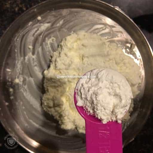 Adding all purpose flour to the cottage cheese