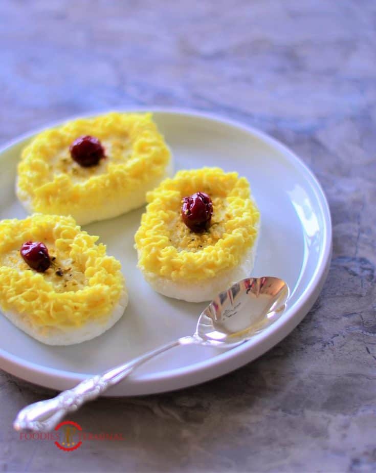 Malai chop bengali sweets on a plate