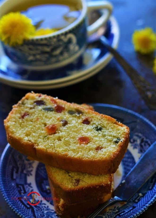 Slices of Tutti Frutti Cake served