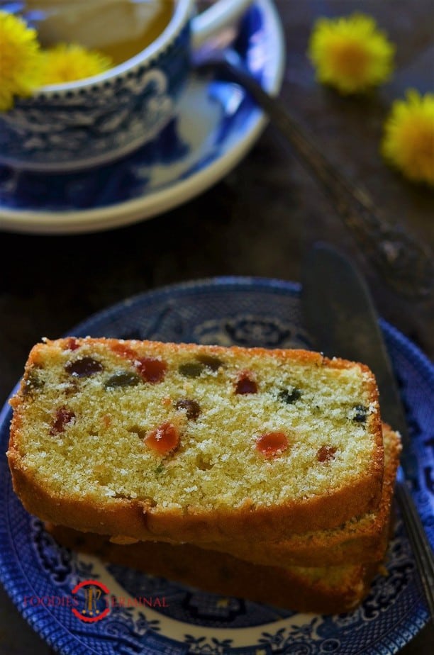 Tutti Frutti Cake Bakery Style on a plate