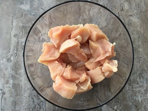 chicken breasts cut into large chunks