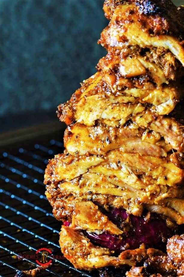Authentic Greek chicken gyros recipe in a rotisserie
