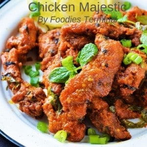 Chicken Majestic garnished with mint