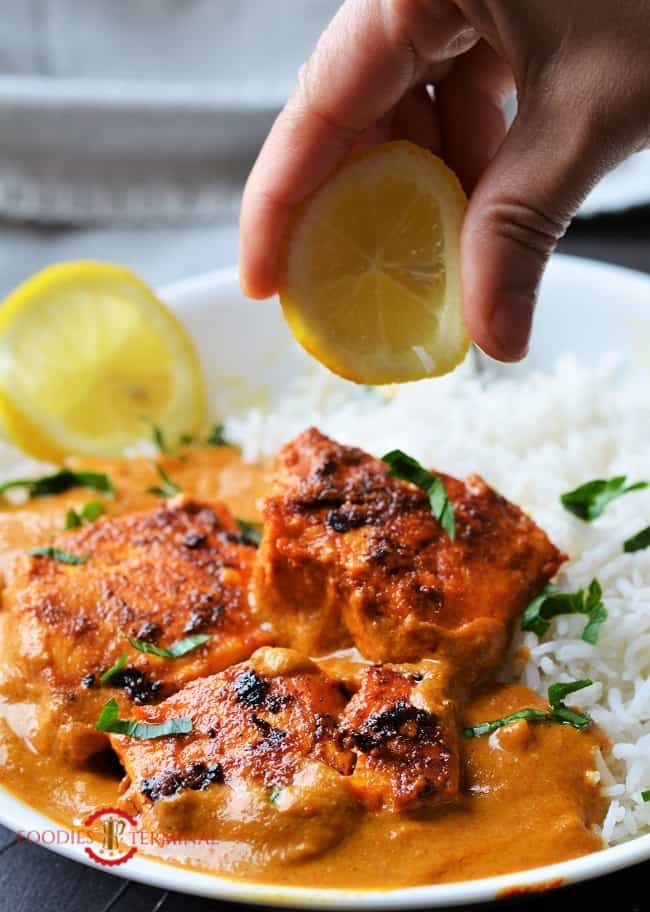 Fish tikka masala recipe with squeezed lemon juice