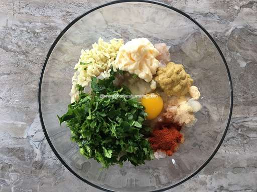 Ingredients in a transparent bowl