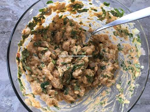 Shrimp batter in a transparent bowl