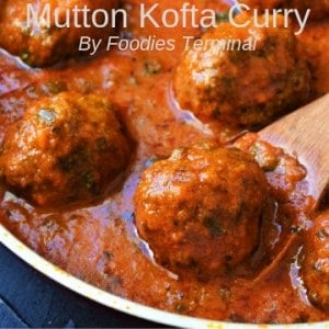 Mutton Kofta Curry in a red curry sauce