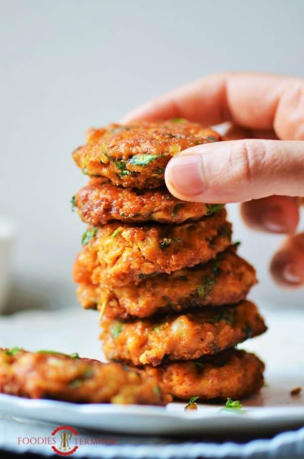 Shrimp Patties stacked high