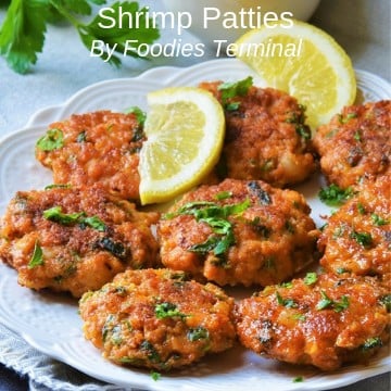 Shrimp Patties served on a white plate