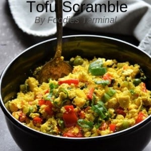 Tofu scramble recipe with nutritional yeast served