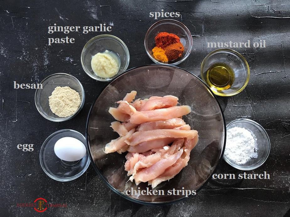 Ingredients for marinating the chicken