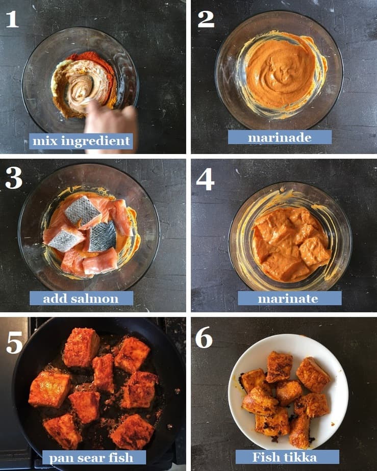 Step by Step instructions to make Salmon Fish Tikka Masala