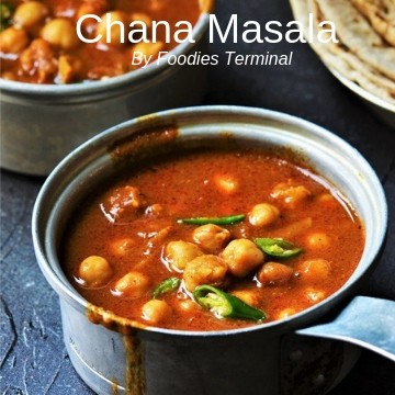 Chana Msala recipe for chapathi served a small saucepan