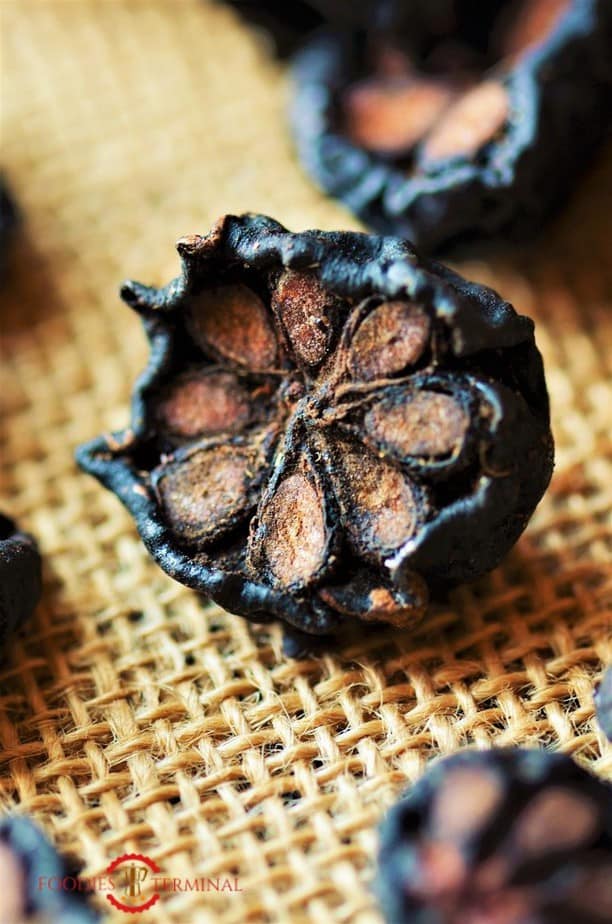 Dry Black Kokum, this is how a kokum looks when it's sun dried whole