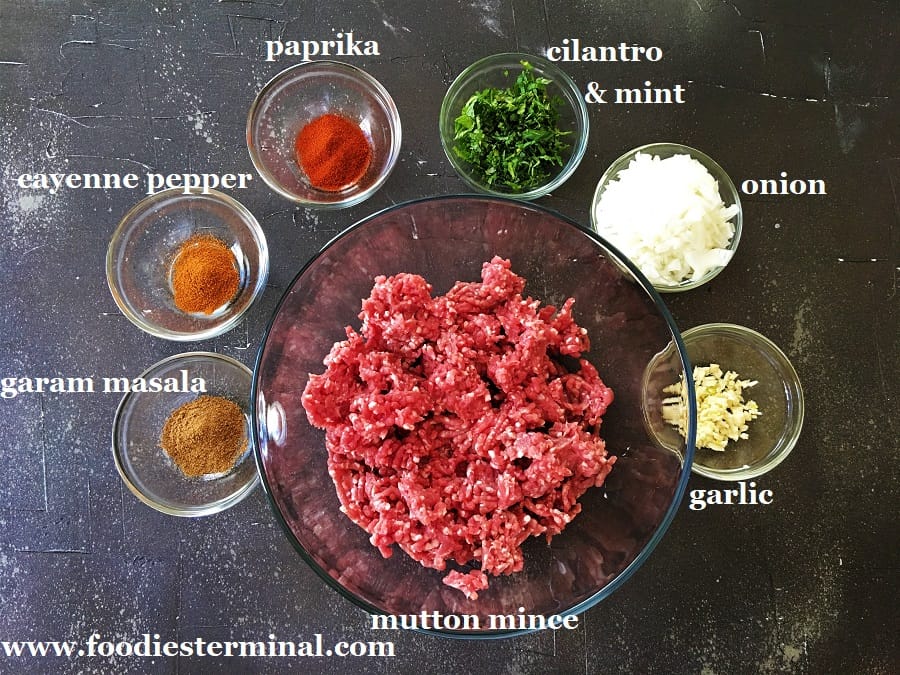 Mutton seekh kabab recipe ingredients