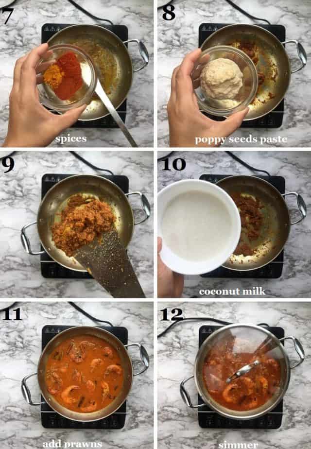 How to make chingri macher malai curry step by step with pictures of 12 steps