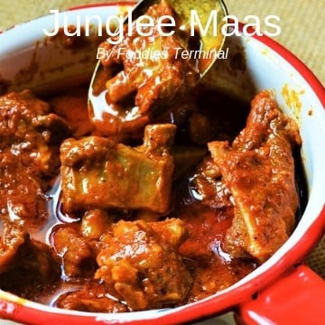 Junglee Maas in a spicy red sauce
