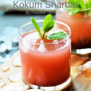 Kokum Sharbat served in a transparent glass