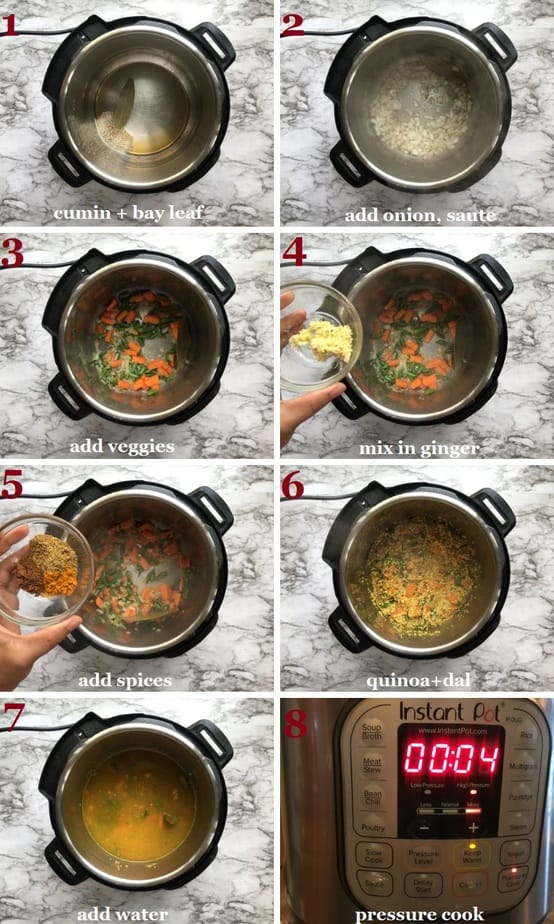 Instant Pot Quinoa Khichdi (Video) Quinoa Khichdi for Weight Loss