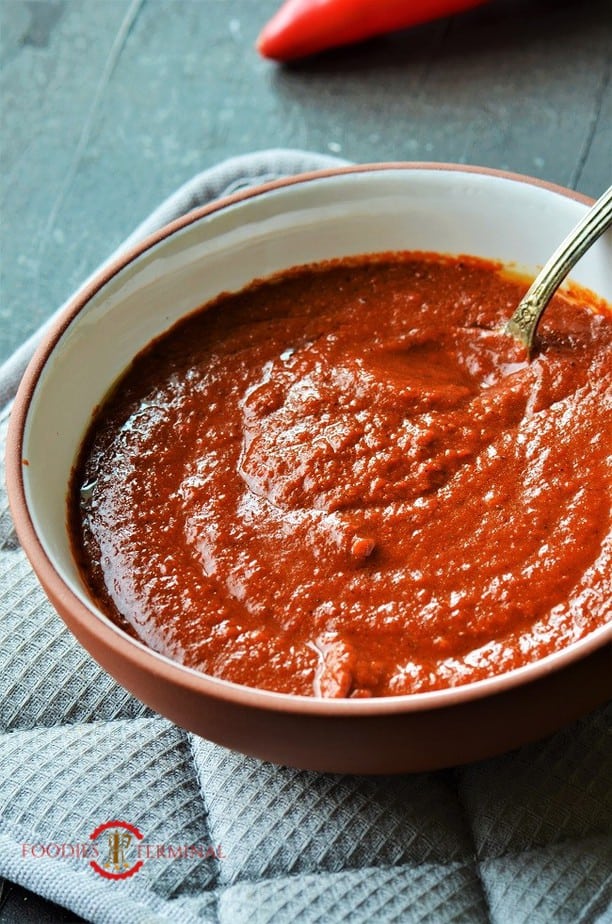 Piri Piri Sauce with a spoon 