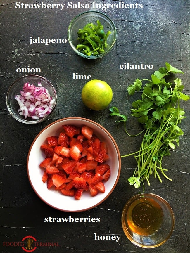 Strawberry Salsa ingredients