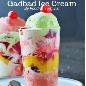 Gadbad Ice cream served in a tall glass
