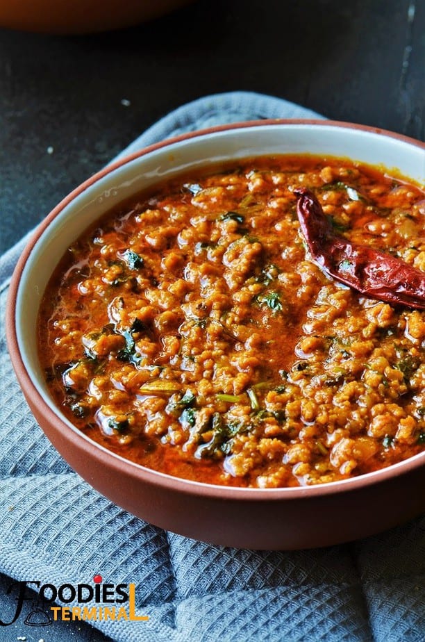 Chicken Keema Pakistani in a white bowl