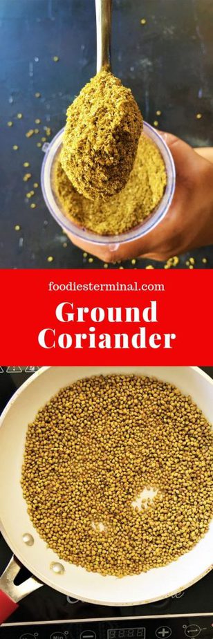 Ground coriander powder recipe made fresh at home from coriander seeds