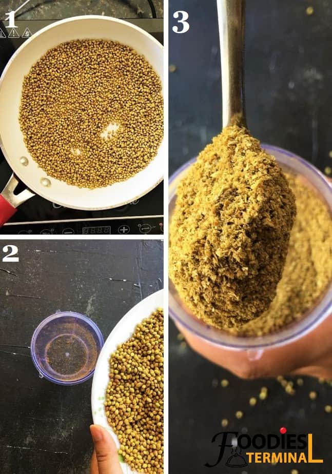 How to make coriander powder at home from coriander seeds recipe steps