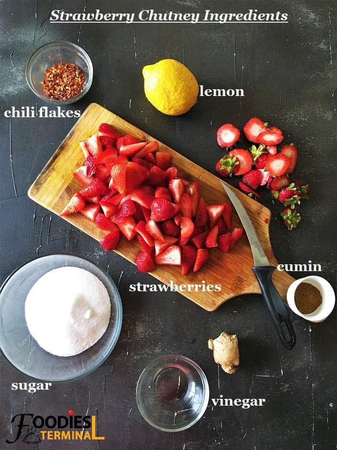 Homemade Strawberry Chutney Ingredients