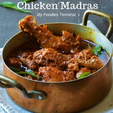 Chicken Madras in a copper pot