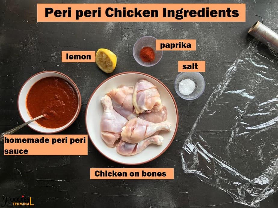 Potuguês ingredientes peri peri galinha