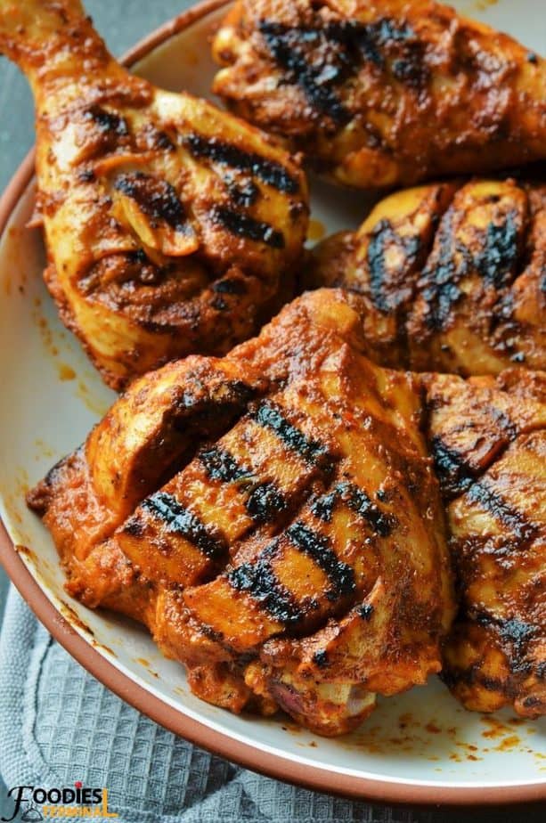 Recette de roast de poulet Peri Peri indien avec des cuisses