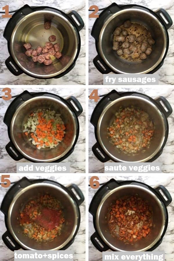 How to make sausage and beans in instant pot steps with pics