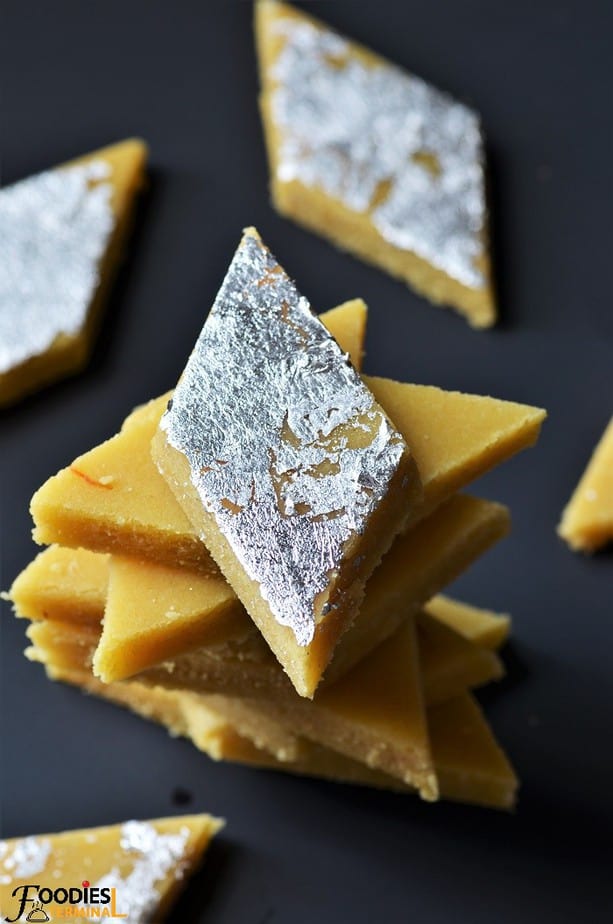 Badam Burfi with Almond Flour | Almond Burfi (Video) » Foodies Terminal