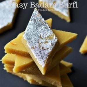 Easy badam burfi with almond flour or almond burfi